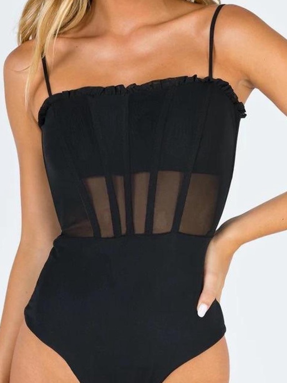 Princess Polly Cartia Black Tank Bodysuit. Size 2 see measurements